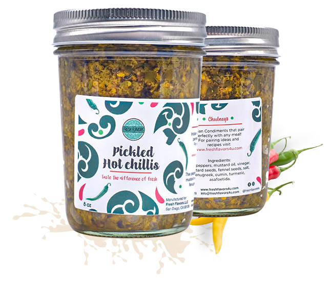 
            
                Load image into Gallery viewer, 8oz Hot Green Chili Pickle - Indian Condiment
            
        